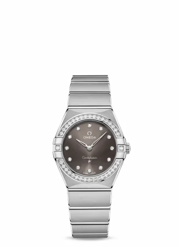 Omega Constellation Manhattan 28 Quartz Stainless Steel / Grey - Diamond / Diamond 131.15.28.60.56.001 (13115286056001)